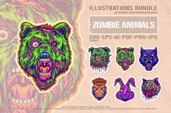 Mutant Animal Monsters Creepy Zombie Vector Illustration Product Image 1