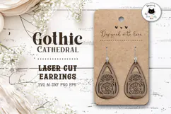 Gothic Teardrop Earrings Laser Cut SVG Product Image 1