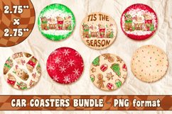 Christmas Gingerbread Car Coaster Bundle, Sublimation Design Product Image 1