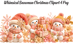 Whimsical Snowman Christmas Png Clipart Product Image 1