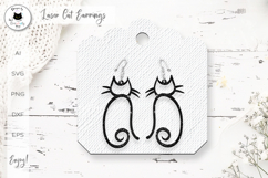 Simple Lines Cat Earrings Laser Cut SVG | Laser Cut Jewelry Product Image 1
