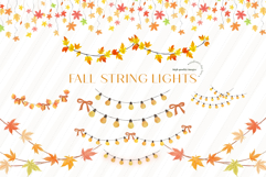 Fall Autumn Floral String Lights Clipart, Fall Autumn Floral Product Image 1