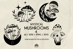 Mystical Mushrooms SVG PNG EPS Product Image 1