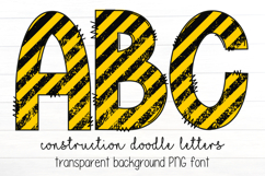 Construction Stripe Doodle Letter Alphabet Font PNG Set Product Image 1