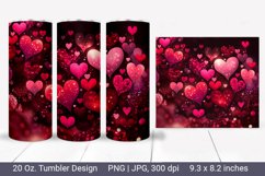 Glitter Hearts Tumbler. Valentine's Day Sublimation Tumbler. Product Image 1