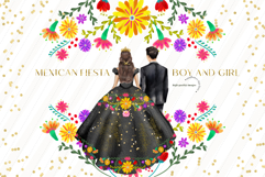 Mexican Fiesta Twins Boy Girl Clipart Product Image 1