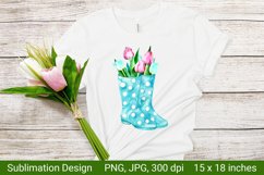 Gardening Sublimation. Watercolor Tulips. Watercolor Flowers Product Image 1