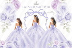 Lavender Silver Quinceañera Dresses Clipart Product Image 1