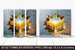 3D tumbler Sunflower, 3D cracked wall, 3D Brocken wall Product Image 1