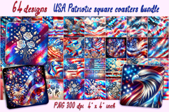 Bright Iridescent American Patriotic square coasters BUNDLE Product Image 1