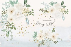 Dreamy Winter White Floral Clipart, Greenery Floral Wreath Product Image 1