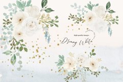 Dreamy Winter White Floral Clipart, Greenery Floral Wreath Product Image 1