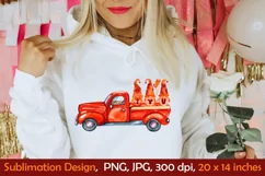 Valentines Day Truck. Gnome Truck Sublimation. Product Image 1