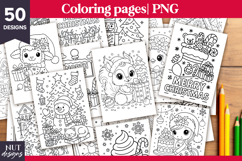 Cute Christmas Coloring pages for kids Christmas printable Product Image 1