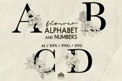 Flower Alphabet and Numbers SVG PNG EPS Product Image 1