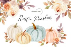 Mint Orange &amp; White Cream Pumpkin Clipart Product Image 2