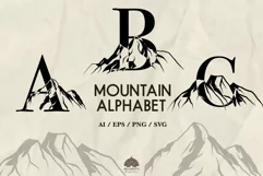 Mountain Alphabet, Letters SVG PNG EPS Product Image 1