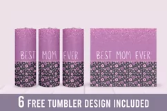 Watercolor Best Mom tumbler wrap - 20oz Straight Product Image 1
