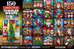 150 MEGA Christmas Bundle | Stained Glass Tumbler Wrap Product Image 3