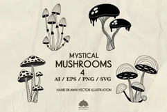 Mystical Mushrooms SVG PNG EPS Product Image 1