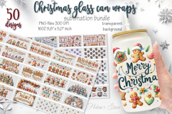 Marry Christmas glass can wrap 16oz BUNDLE|Cute xmas designs Product Image 1