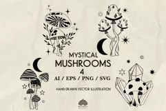 Mystical Mushrooms SVG PNG EPS Product Image 1