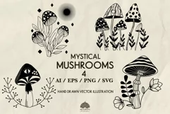 Mystical Mushrooms SVG PNG EPS Product Image 1