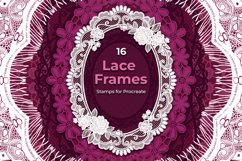 Lace Frame Procreate Stamps Product Image 1