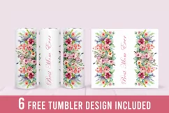 Watercolor Best Mom tumbler wrap - 20oz Straight Product Image 1