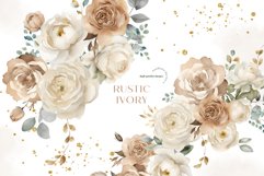 Elegant Rustic Ivory Flowers Bouquets Clipart Product Image 1