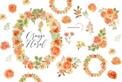 Elegant Orange Floral Clipart Product Image 1