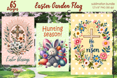 Easter Garden Flag Sublimation BUNDLE |Cute Religious Easter Product Image 1