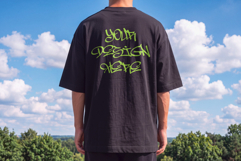 Men's Oversized T-Shirt Back Mockup PSD Color Change Product Image 1