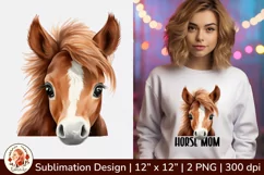Peeking animals, Horse Mom, Cute Animals Clipart Product Image 1
