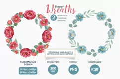 Watercolor hand-painted floral wreaths. Flower frame clipart Product Image 1