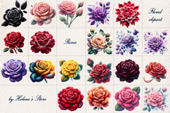 Magical Knitted Roses Clipart BUNDLE | Amazing flower png Product Image 2