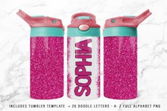 Straight Flip Sippy Sublimation Wrap Bonus Doodle Letters Product Image 1