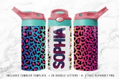 Straight Flip Sippy Sublimation Wrap Bonus Doodle Letters Product Image 1