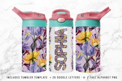 Straight Flip Sippy Sublimation Wrap Bonus Doodle Letters Product Image 1