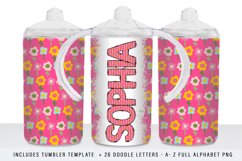Straight Sippy and Doodle Letters Bundle Girl Design 93 Product Image 1
