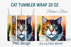 Cat tumbler wrap | Tumbler sublimation| 20 oz tumbler Product Image 1