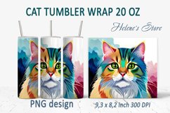 Cat tumbler wrap | Tumbler sublimation| 20 oz tumbler Product Image 1