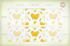 Vintage Mimosa Hearts - seamless tumbler design Product Image 2