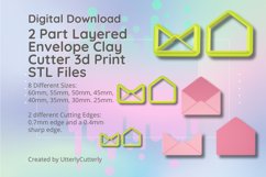 2 Part Open Letter Envelope Clay Cutter - Layered STL Digita Product Image 1