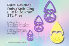 Split Daisy Teardrop Clay Cutter - STL Digital File Download Product Image 1