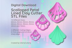 Scallop Petal Lined Clay Cutter - Art Deco Fall STL Digital Product Image 1