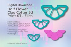 Embossed Half Flower Cutter - Embossed STL Digital File Down Product Image 1