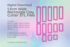 1.5cm Wide Rectangle Clay Cutter - STL Digital File Product Image 1