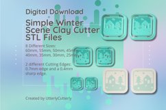 Simple Winter Scene Tile Clay Cutter - Christmas Winter STL Product Image 1