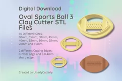 Oval Sports Ball 3 Clay Cutter - American Football- Rugby - Product Image 1